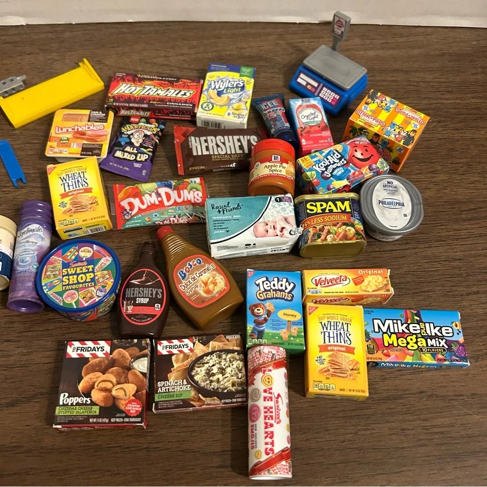 Zuru Mini Brands Assorted Lot of 27 Food, Toys, Grocery Miniatures Plus Shelves - Picture 2 of 6